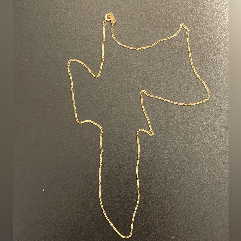 Vintage 14K Yellow Gold 17" Singapore Chain Necklace Signed CID